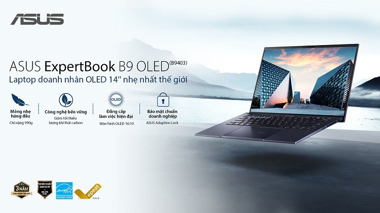 ASUS giới thiệu ExpertBook B9 OLED – laptop doanh nhân 14” OLED nhẹ nhất thế giới cùng Expert Series thế hệ mới hướng đến phát triển bền vững 3 ExpertBook B9 OLED 2