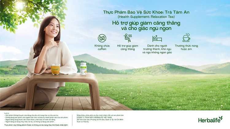 Herbalife ra mắt sản phẩm Thực Phẩm Bảo Vệ Sức Khỏe: Trà Tâm An hỗ trợ người tiêu dùng Việt Nam giảm căng thẳng và hỗ trợ giúp ngủ ngon. 6 Relaxation Tea KV Horizontal