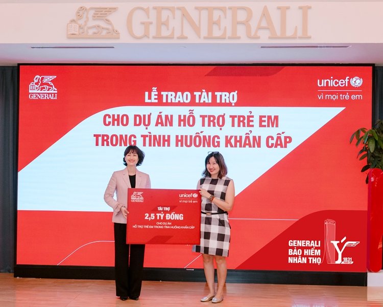 Generali tai tro 25 ty dong cho UNICEF